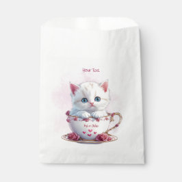Kitten im Cup Pink-Blume bevorzugen Taschen Geschenktütchen