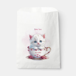 Kitten im Cup Pink-Blume bevorzugen Taschen Geschenktütchen