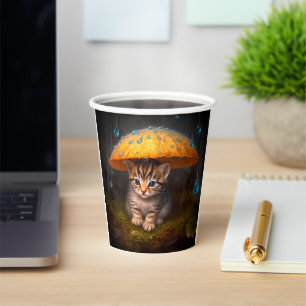 Kitten im Regen Pappbecher