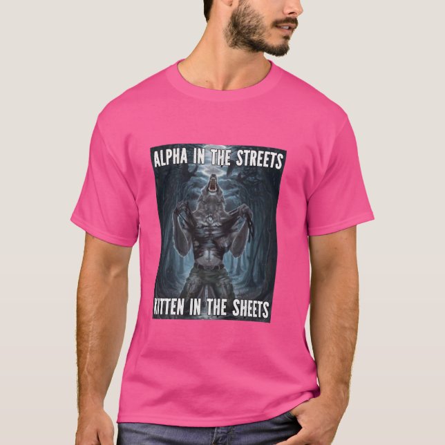 Kitten in den Blättern Funny Alpha Werwolf Wolf Me T-Shirt (Vorderseite)