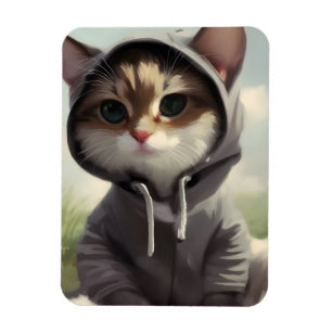 Kitten in einem Hoodie Magnet