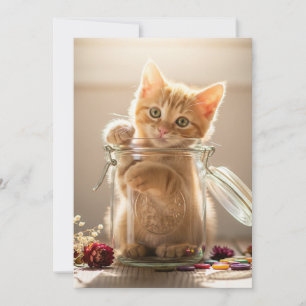 Kitten in einem Jar Feiertagskarte