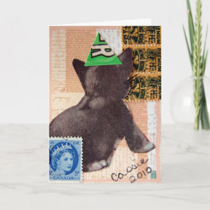 Kitten in einem Party Karte