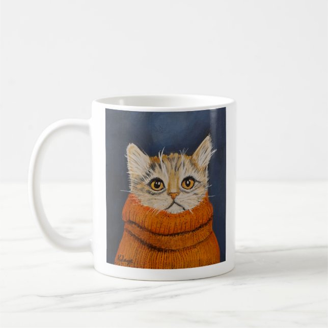 Kitten in einem Pullover - Tasse für Katzen (Links)