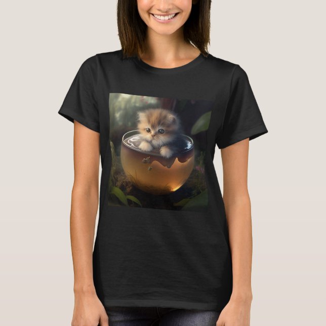 Kitten in einem Teacup - KatzenT - Shirt (Vorderseite)