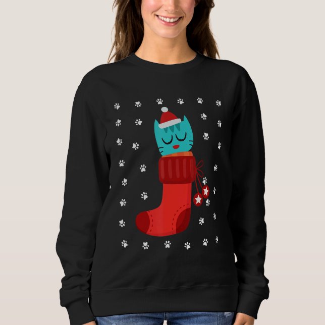 Kitten in Socken Spaß Ugi Weihnachtskatzenpaws Sch Sweatshirt (Vorderseite)