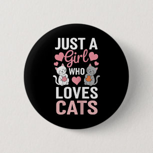 Kitten Just a Girl, die Lieben Katzen Shirt Niedli Button