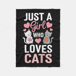 Kitten Just a Girl, die Lieben Katzen Shirt Niedli Fleecedecke
