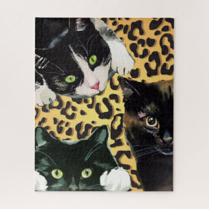 Kitten Kaboodle Katzen auf Leopard Printmedien Puzzle