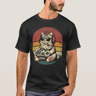 Kitten Katze spielt Videospiele Vintage Lustige Ka T-Shirt