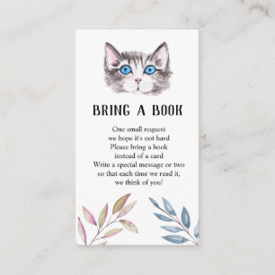 Kitten Kitty Cat Baby Dusche bringen Sie ein Buch Begleitkarte