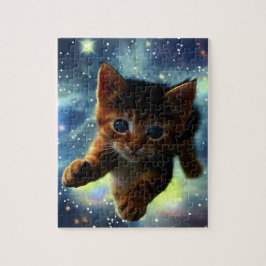 Kitten läuft im Space Jigsaw Puzzle