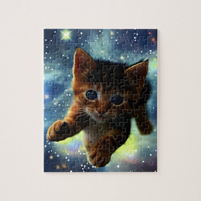 Kitten läuft im Space Jigsaw Puzzle (Vertikal)