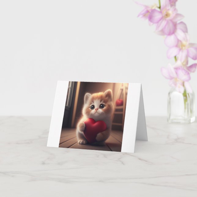 Kitten Liebe Karte (Orchidee)