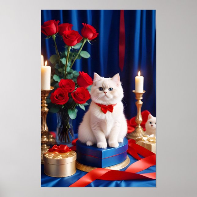 Kitten Liebe Tender Romantisches Geschenk Poster (Vorne)