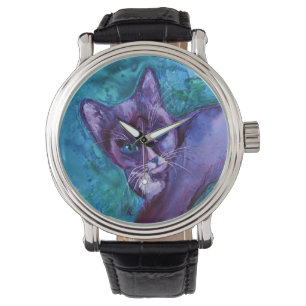 Kitten "Lila Tuxedo" - Schau Armbanduhr