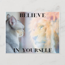 Kitten & Lion Mirror Glauben an sich selbst Postkarte