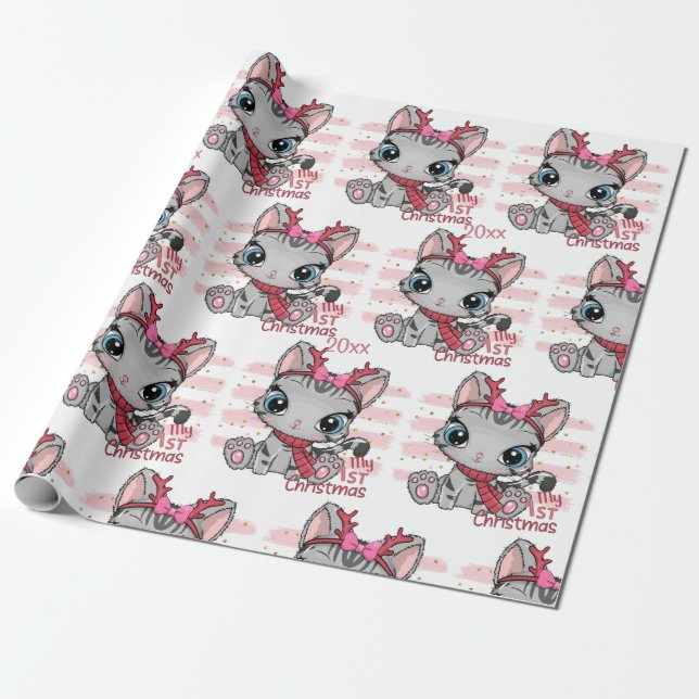 Kitten, mein erstes Weihnachtswrapping Paper Geschenkpapier (Ungerollt)