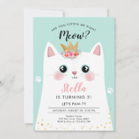 Kitten Meow Aquamarin Crown Girl Kitty Cat Geburts