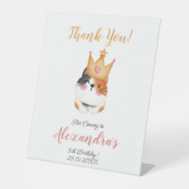 Kitten Meow Pink Crown Girl Kitty Cat Geburtstag Sockelschild