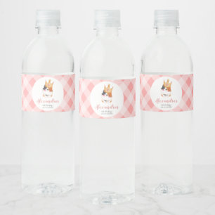 Kitten Meow Pink Crown Girl Kitty Cat Geburtstag Wasserflaschenetikett