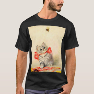 Kitten mit einem roten Band T-Shirt