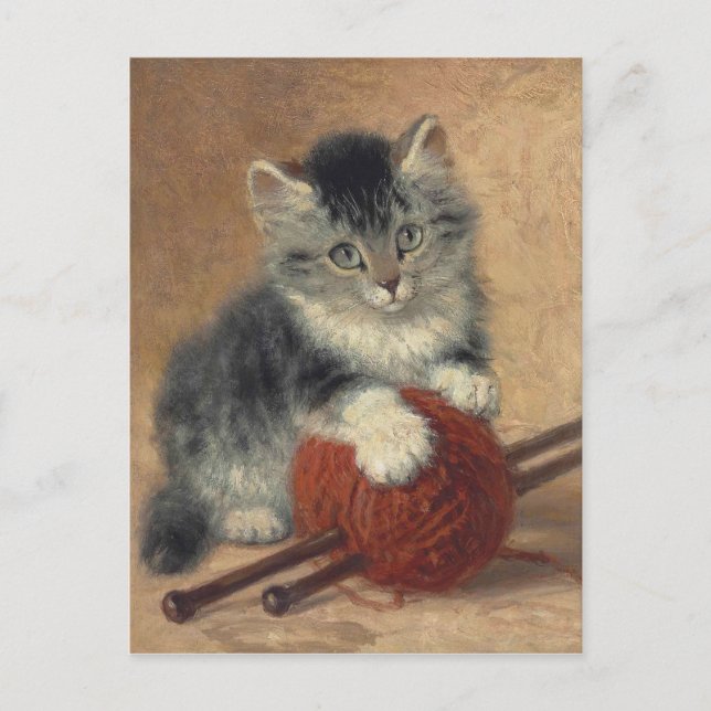 Kitten mit einer Wolle CC0194 Ronner-Knip Postkarte (Vorderseite)