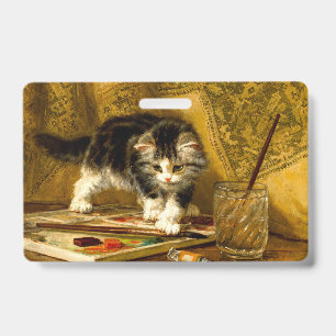Kitten mit Farbe und Pinsel Ausweis