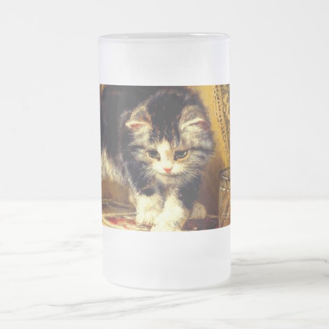 Kitten mit Farbe und Pinsel Mattglas Bierglas (Mittel)