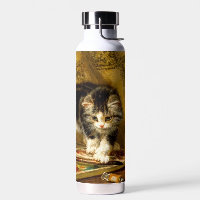 Kitten mit Farbe und Pinsel Trinkflasche (Links)