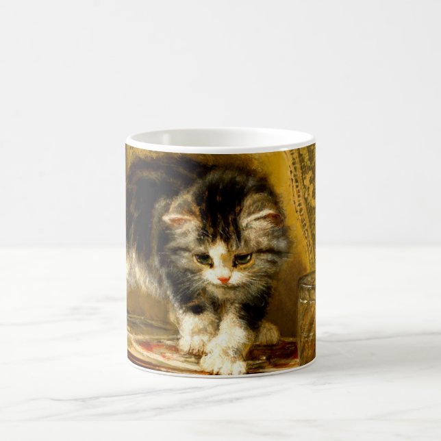 Kitten mit Farbe und Pinsel Verwandlungstasse (Mittel)
