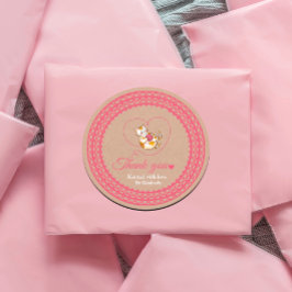 Kitten mit Herz-Crochet Danke Aufkleber