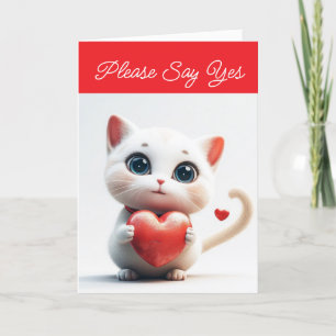 Kitten mit Herz Valentine Ferienkarte Feiertagskarte