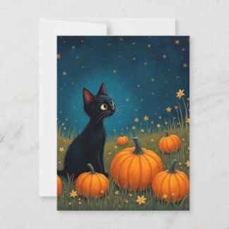 Kitten mit Pumpkins Postkarte