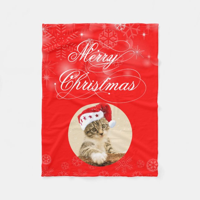 Kitten mit Red Hat Fleecedecke (Vorderseite)