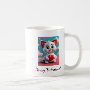 Kitten mit rotem Herzen Valentine Kaffeetasse