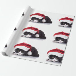Kitten mit Weihnachtsmannmütze Wrapping Paper Geschenkpapier