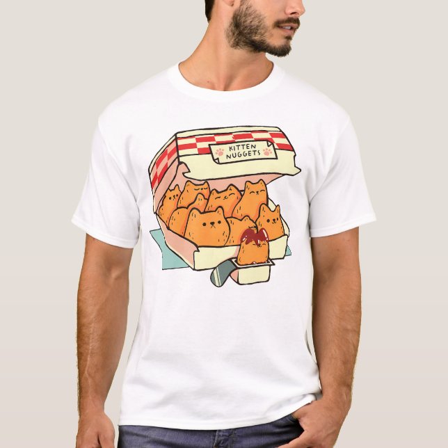 Kitten Nuggets Fast Food Cat T-Shirt (Vorderseite)