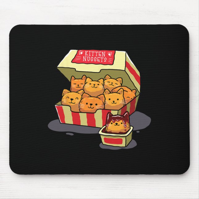 Kitten Nuggets Food Pub Cat Lover Geschenk Hühnche Mousepad (Vorne)