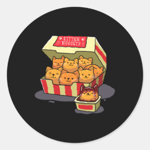 Kitten Nuggets Food Pub Cat Lover Geschenk Hühnche Runder Aufkleber