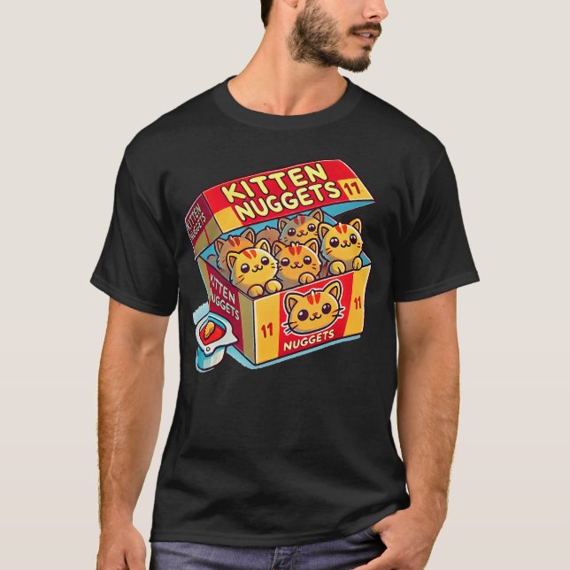 Kitten Nuggets Food Pun Cat Lover Chicken Nuggets T-Shirt (Vorderseite)