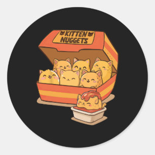 Kitten Nuggets Fun Niedlich Food Katzenkatze Lover Runder Aufkleber
