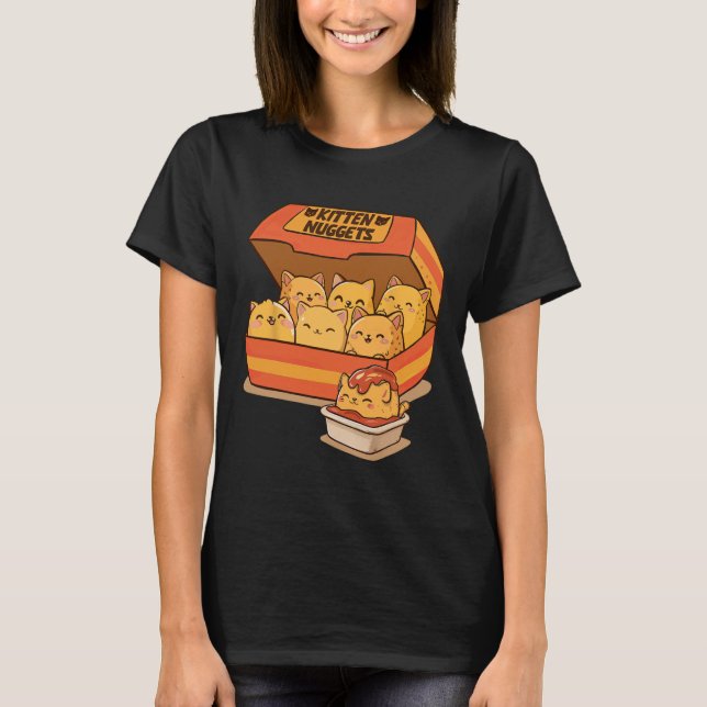 Kitten Nuggets Fun Niedlich Food Katzenkatze Lover T-Shirt (Vorderseite)