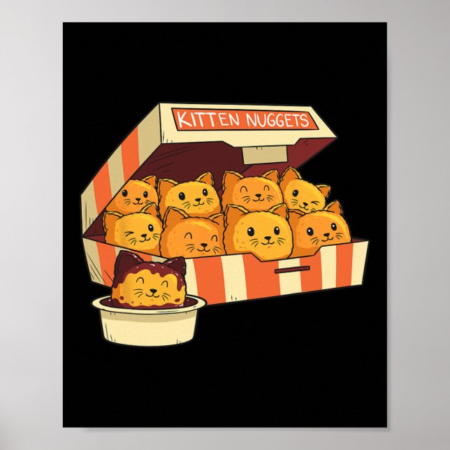 Kitten Nuggets Funny Cats und Chicken Nuggets Lieb Poster (Vorne)