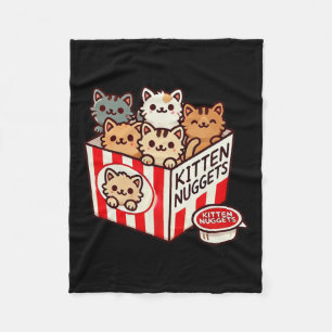 Kitten Nuggets Funny Niedlich Food Puff Cat Lover Fleecedecke