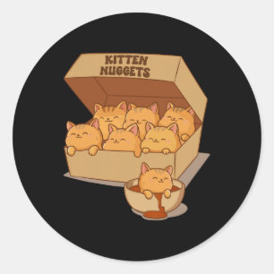 Kitten Nuggets Niedlich Food Puppe Katze Lover Hüh Runder Aufkleber