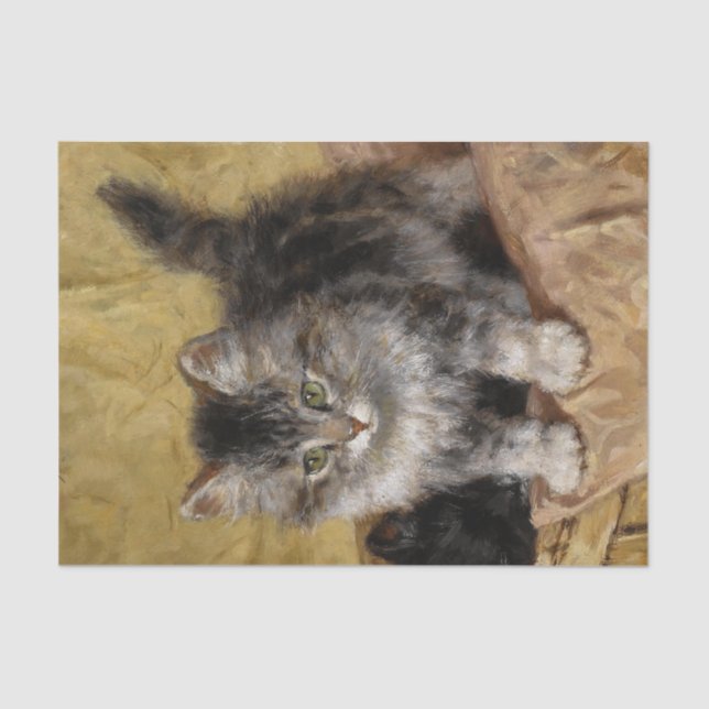 Kitten Painting Henriette Ronner-Knip (1821-1909) Seidenpapier (Vorderseite)