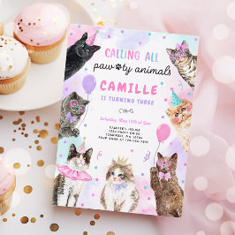Kitten Party ruft alle pawty Animals zum Geburtsta Einladung