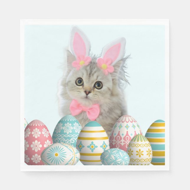 Kitten Photo Bunny Ears  Serviette (Vorderseite)