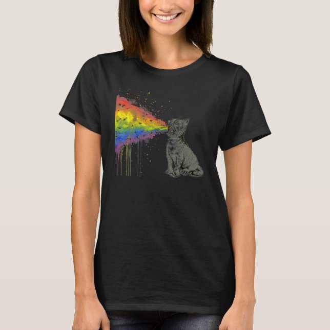 Kitten Puking Rainbows T-Shirt (Vorderseite)